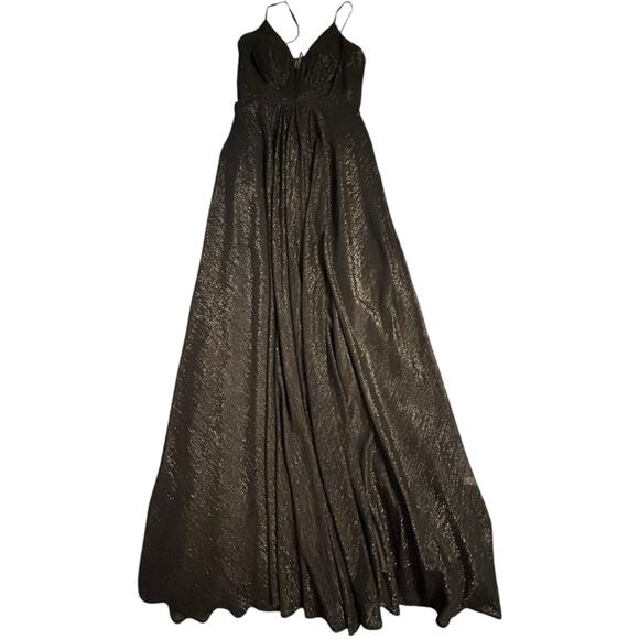 Betsy & Adam Black Metallic Gown - Size 4 - Picture 10 of 16